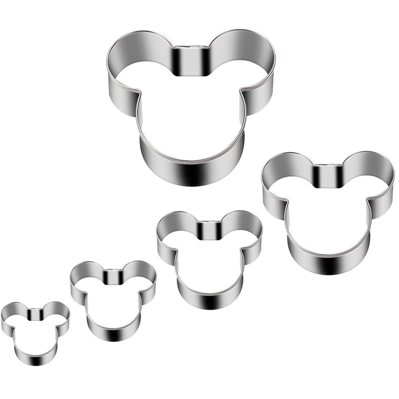 Tmflexe Mouse Cookie Cutter Sandwich Cutters for Kids DIY Lunchbox Bento Box Fruit Cutters Vegetable Cutters for Children Boys Girls  Pack of 5 - Image 2